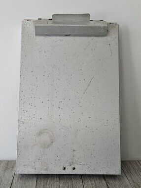 Vintage Aluminum Metal 9"×13.5"×1.5" Legal Office Clip Board with Rusty Hinged
